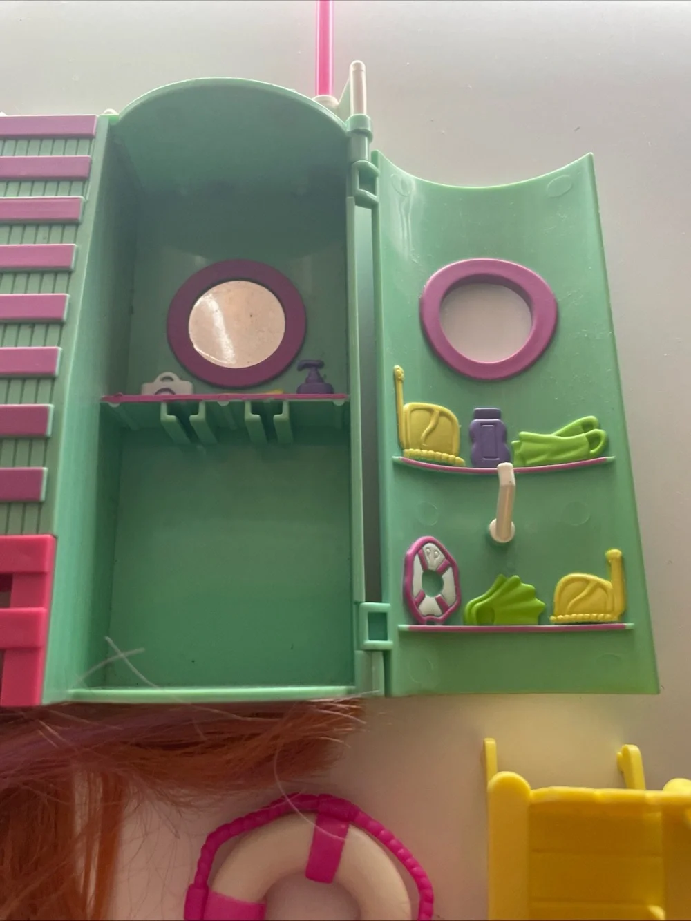VTG Y2K Mattel Polly Pocket Splashin' Fashion Super Slide Lifeguard Tower Lot